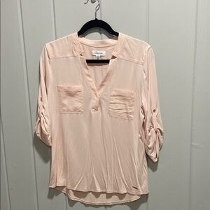 Calvin Klein Women's Light Pink Blouse Size M
